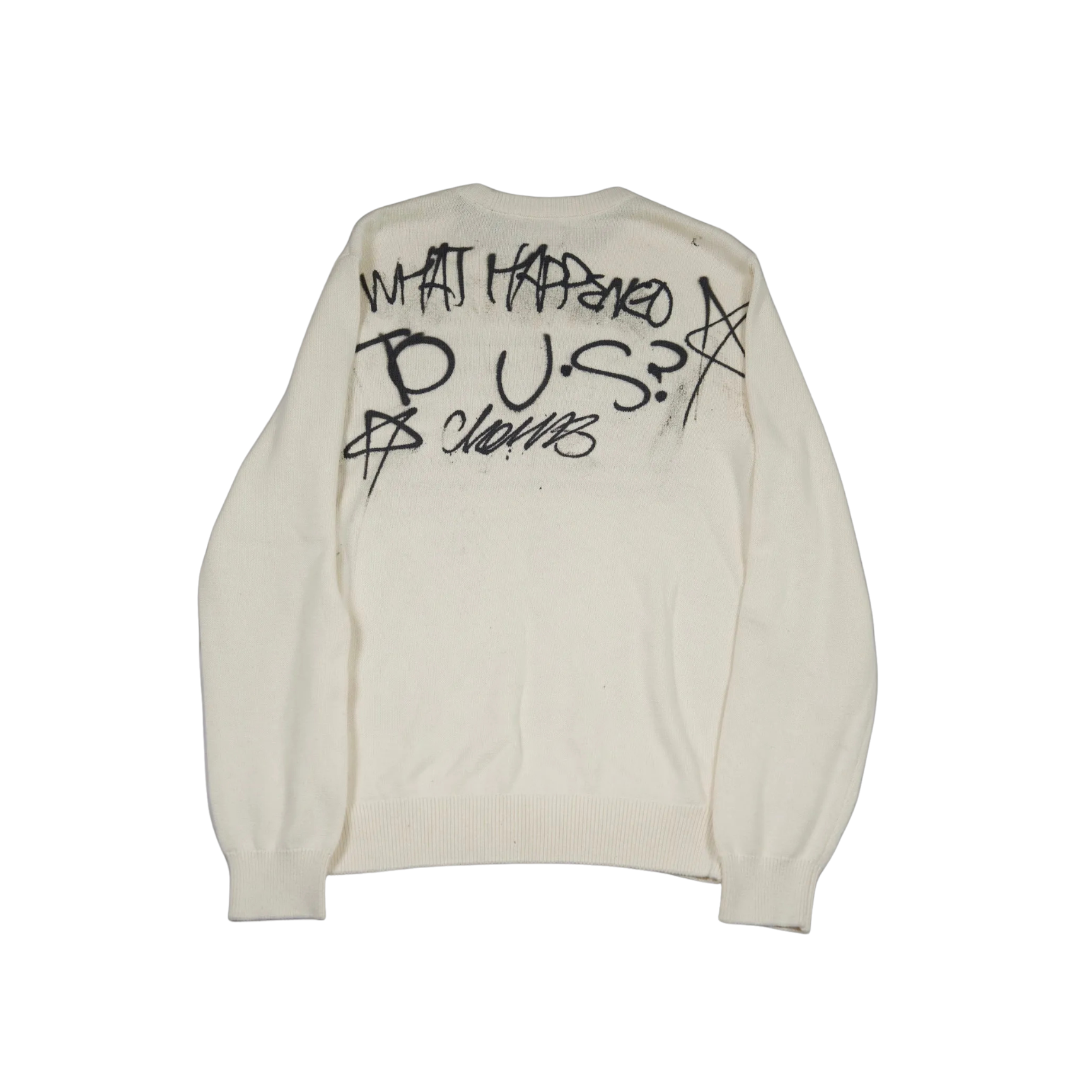 “what happened to u.s.a?” HEMS knit sweater